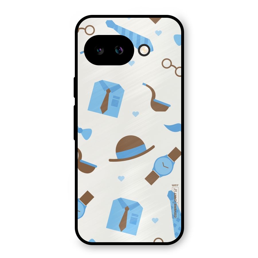 Pipe Hat Watch Pattern Metal Back Case for Google Pixel 9a