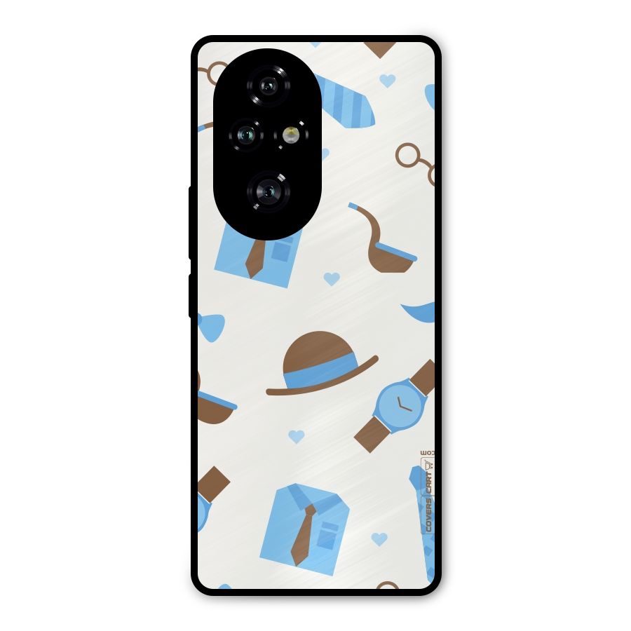 Pipe Hat Watch Pattern Metal Back Case for Honor 200 Pro