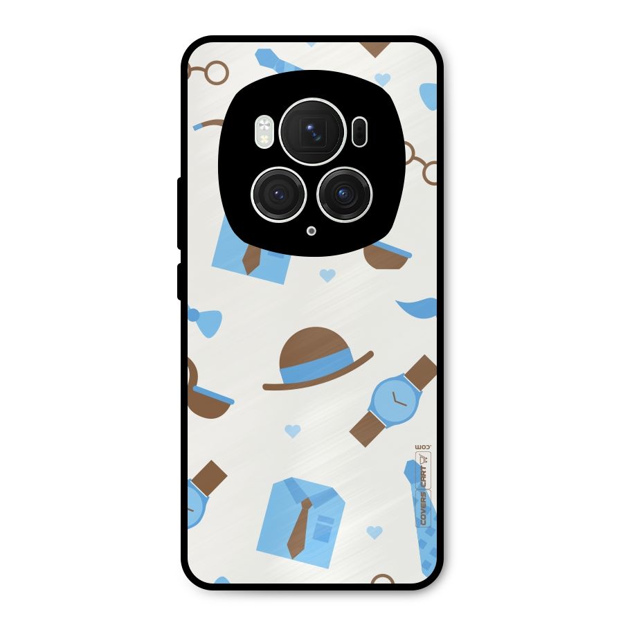 Pipe Hat Watch Pattern Metal Back Case for Honor Magic6 Pro
