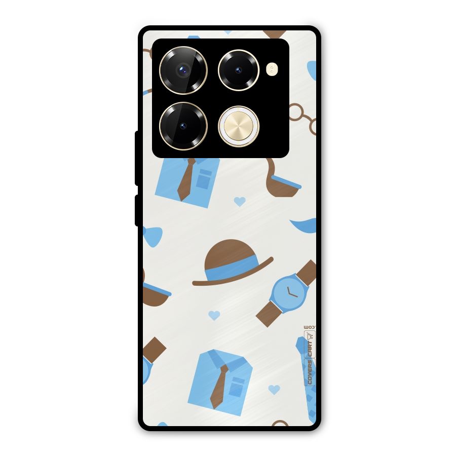 Pipe Hat Watch Pattern Metal Back Case for Infinix Note 40 Pro Plus