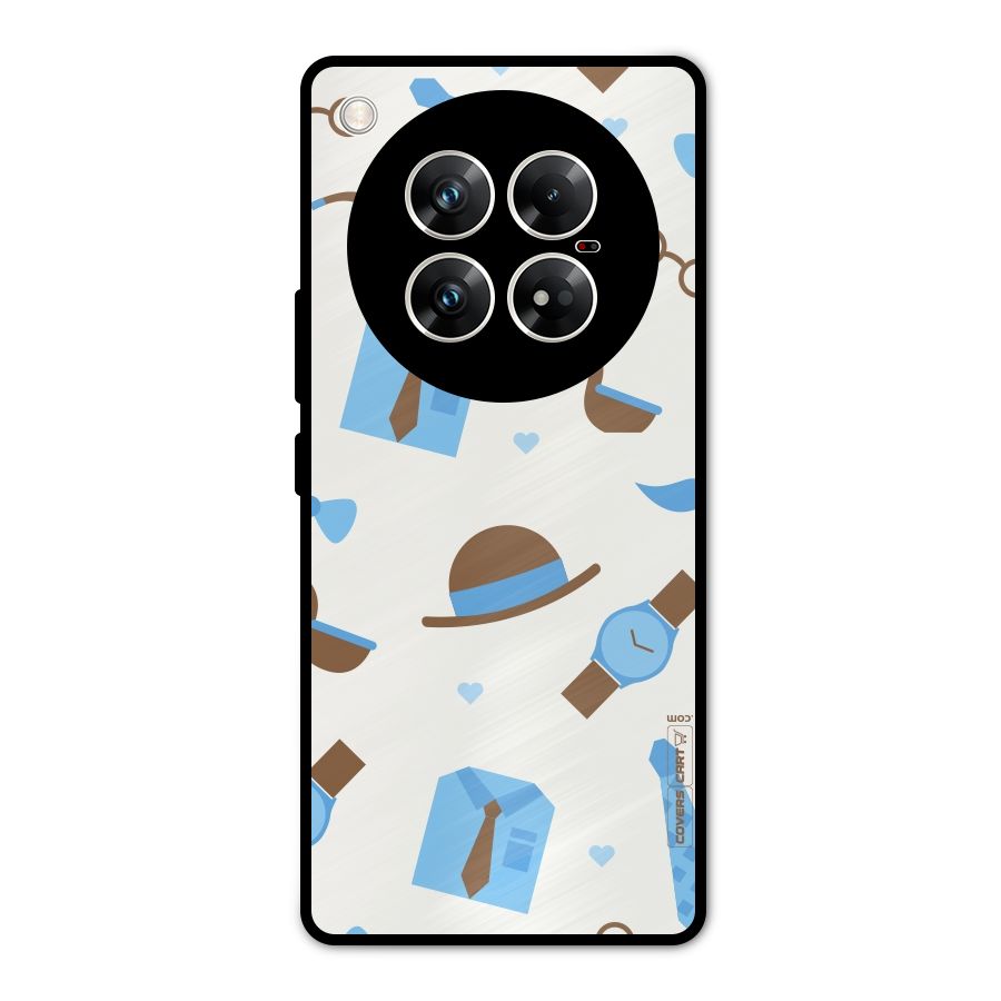 Pipe Hat Watch Pattern Metal Back Case for Infinix Zero 40 5G