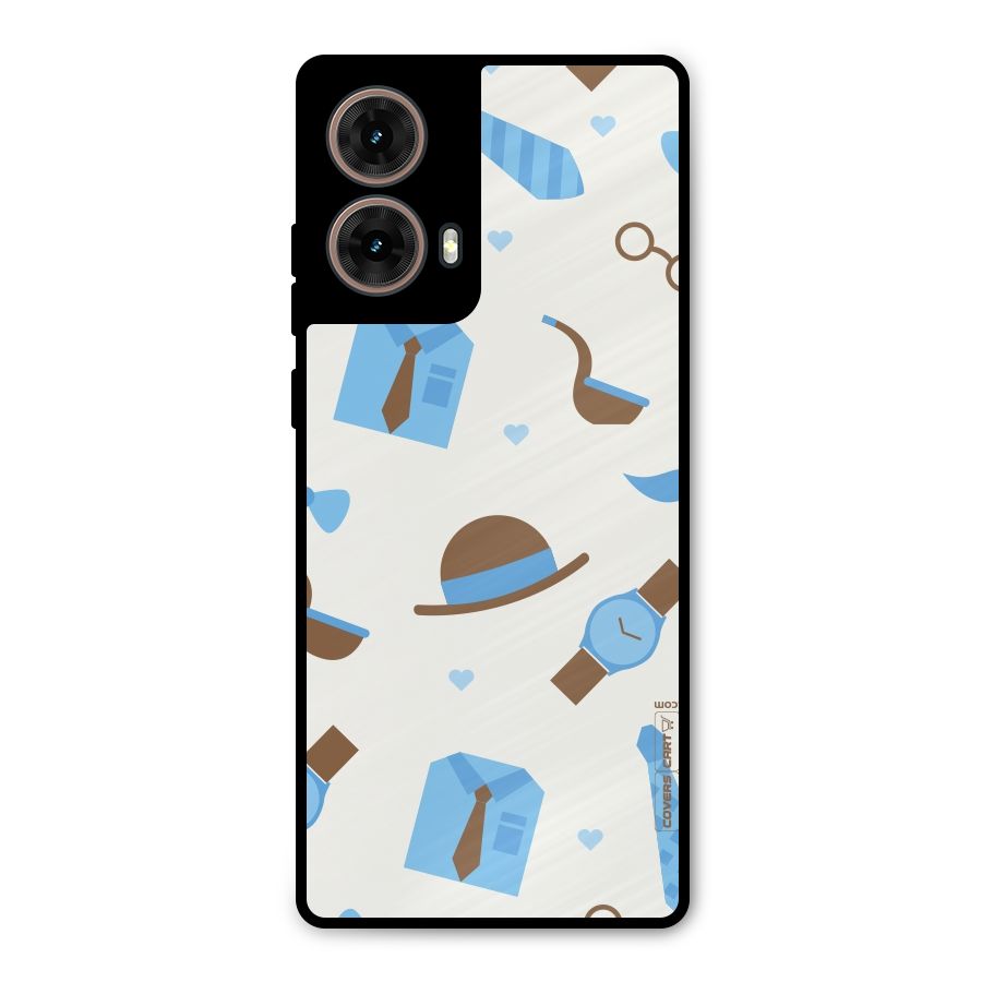 Pipe Hat Watch Pattern Metal Back Case for Moto G85
