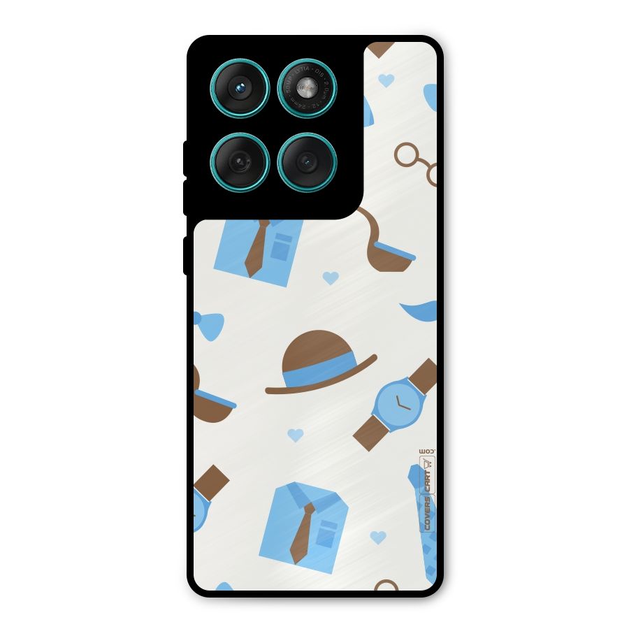 Pipe Hat Watch Pattern Metal Back Case for Motorola Edge 60 Fusion