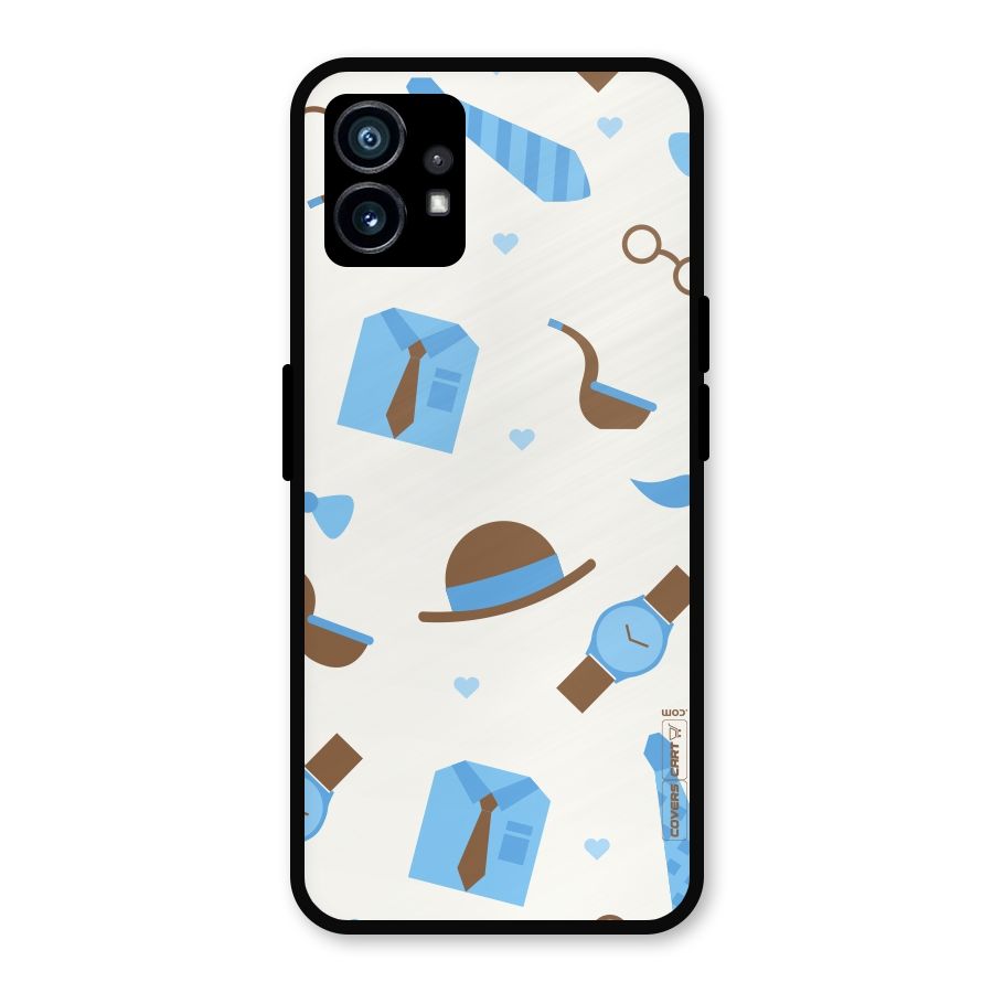 Pipe Hat Watch Pattern Metal Back Case for Nothing Phone 1