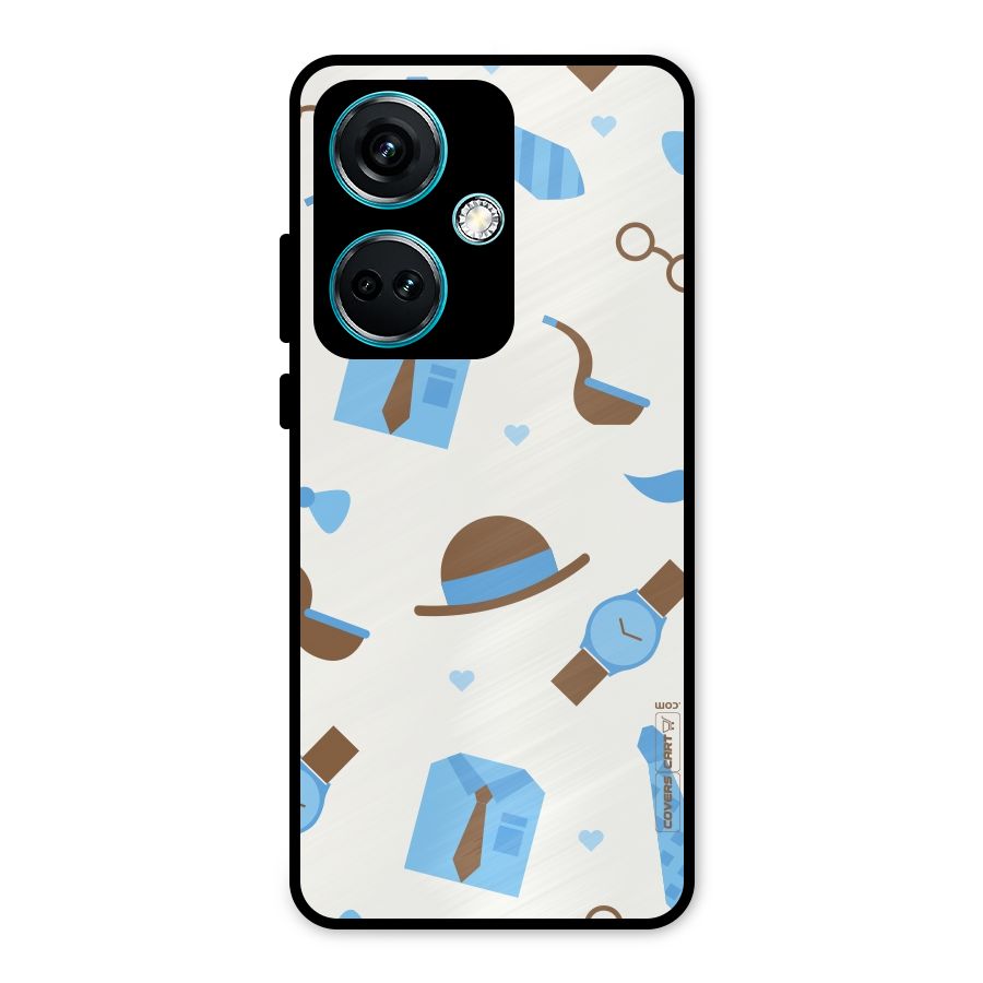 Pipe Hat Watch Pattern Metal Back Case for OnePlus Nord CE 3 5G