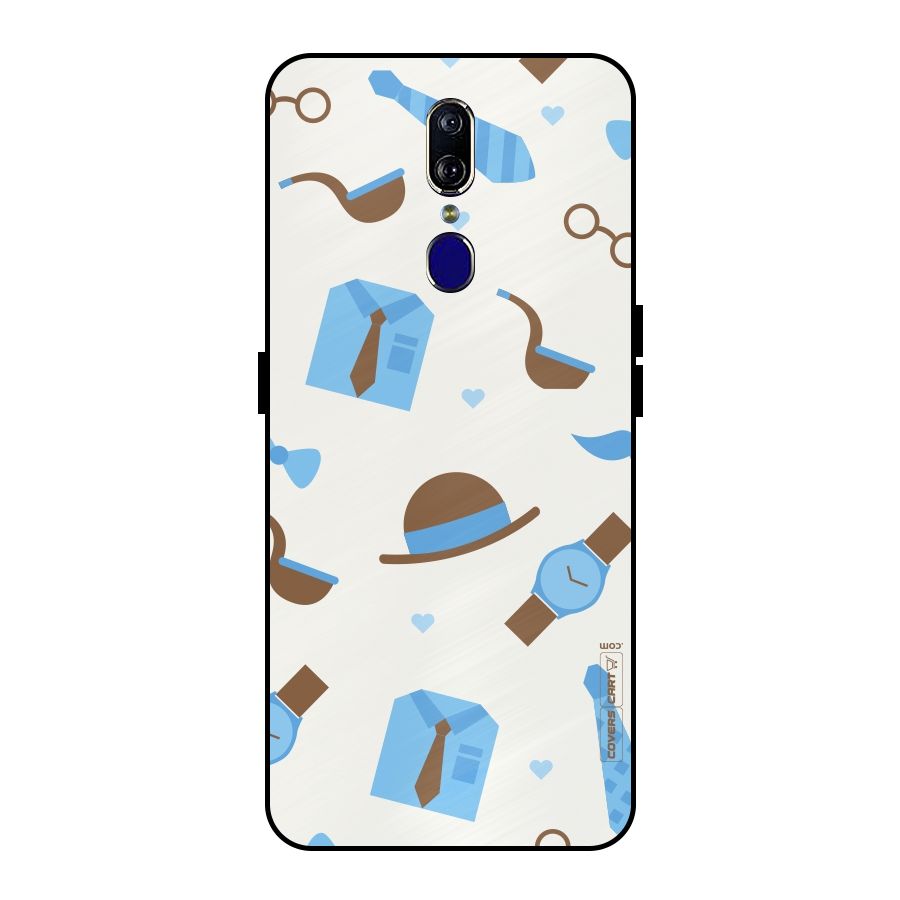 Pipe Hat Watch Pattern Metal Back Case for Oppo F11