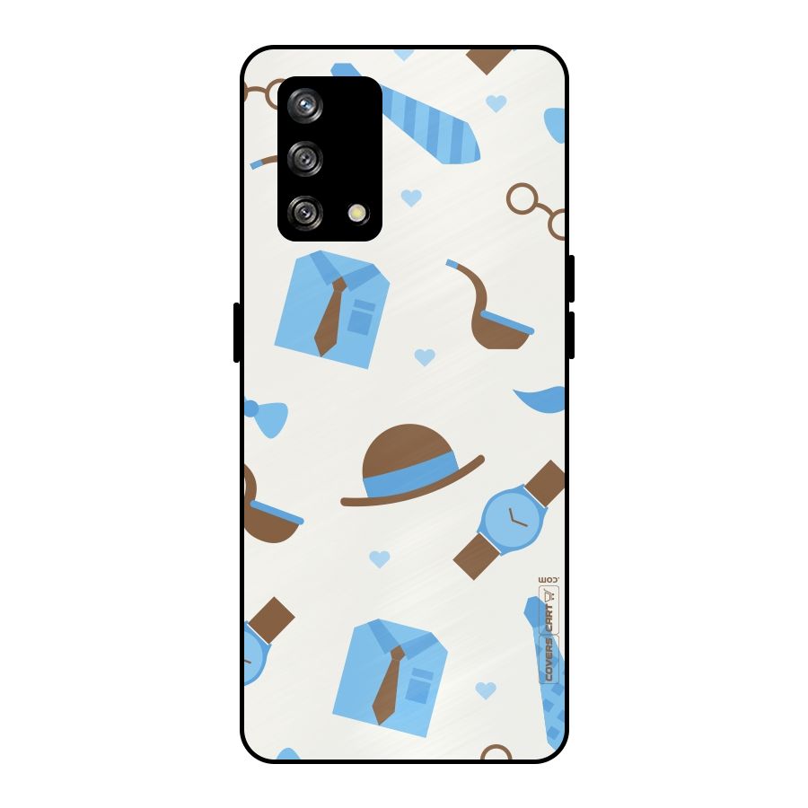 Pipe Hat Watch Pattern Metal Back Case for Oppo F19