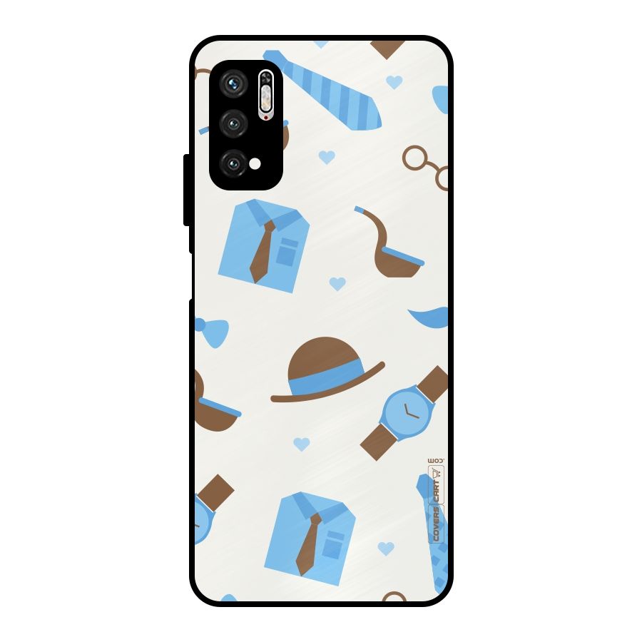 Pipe Hat Watch Pattern Metal Back Case for Poco M3 Pro 5G