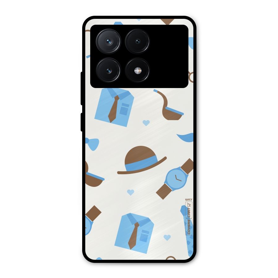 Pipe Hat Watch Pattern Metal Back Case for Poco X6 Pro