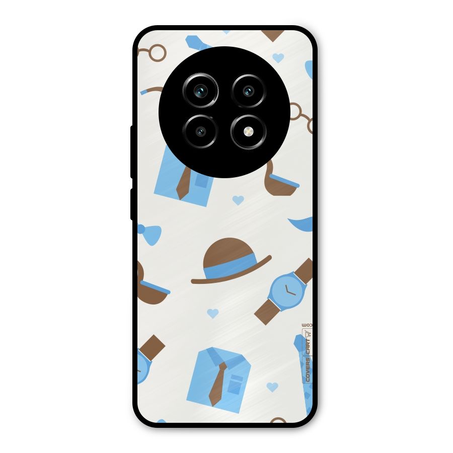 Pipe Hat Watch Pattern Metal Back Case for Realme 13 Pro
