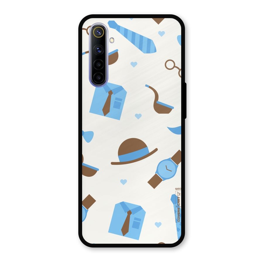 Pipe Hat Watch Pattern Metal Back Case for Realme 6