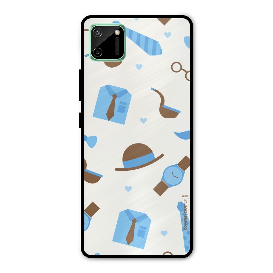 Pipe Hat Watch Pattern Metal Back Case for Realme C11