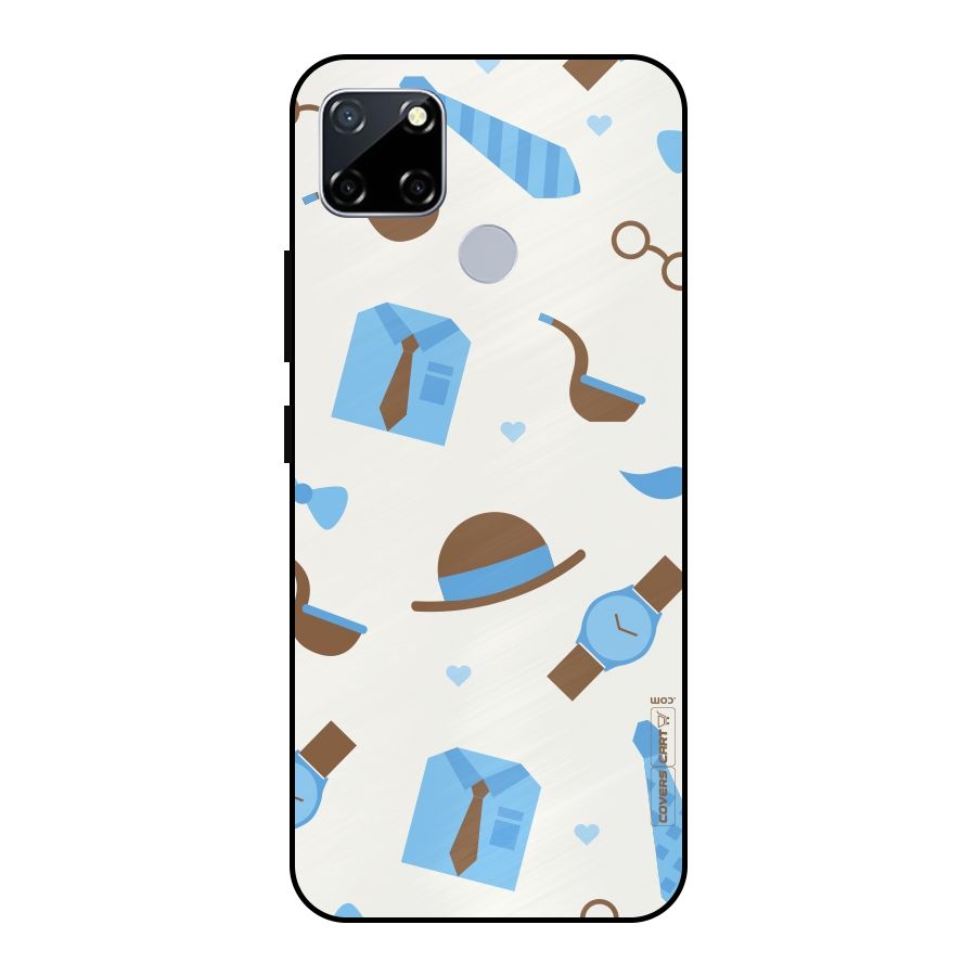 Pipe Hat Watch Pattern Metal Back Case for Realme Narzo 30A