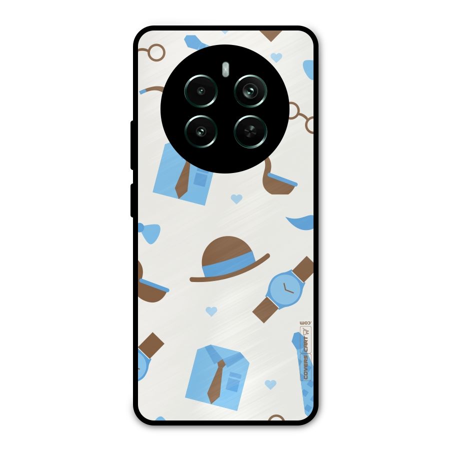 Pipe Hat Watch Pattern Metal Back Case for Realme Narzo 70 Pro