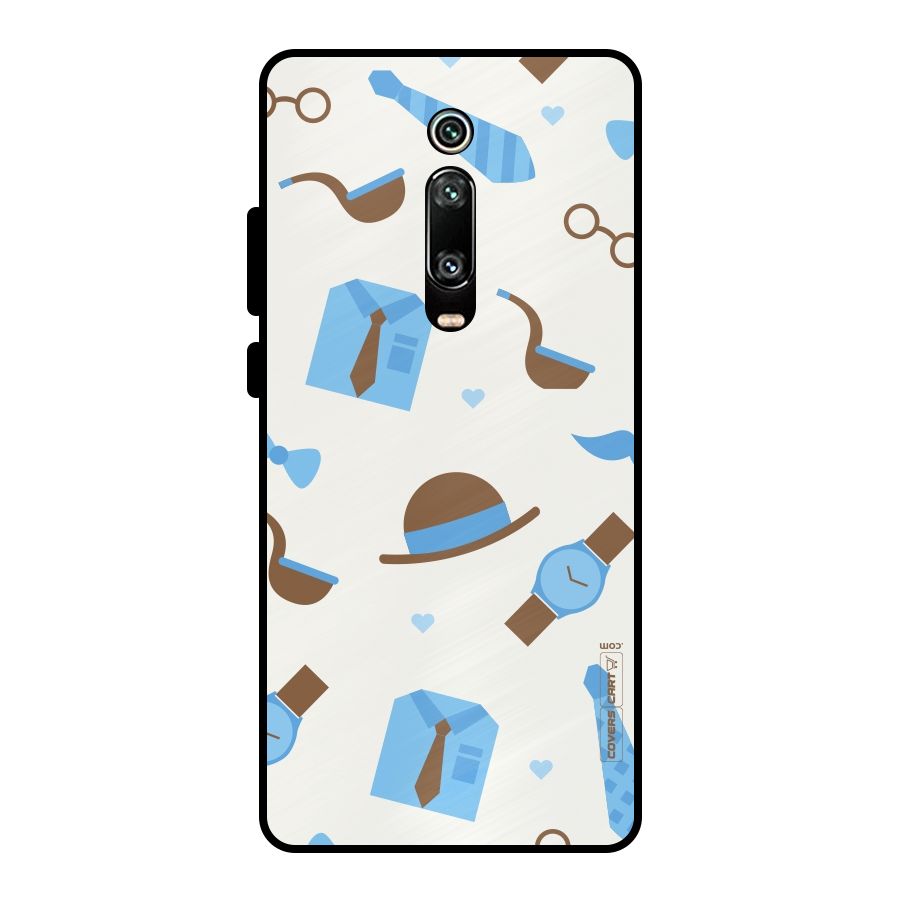 Pipe Hat Watch Pattern Metal Back Case for Redmi K20 Pro