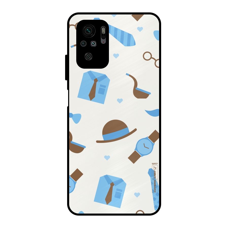 Pipe Hat Watch Pattern Metal Back Case for Redmi Note 10S