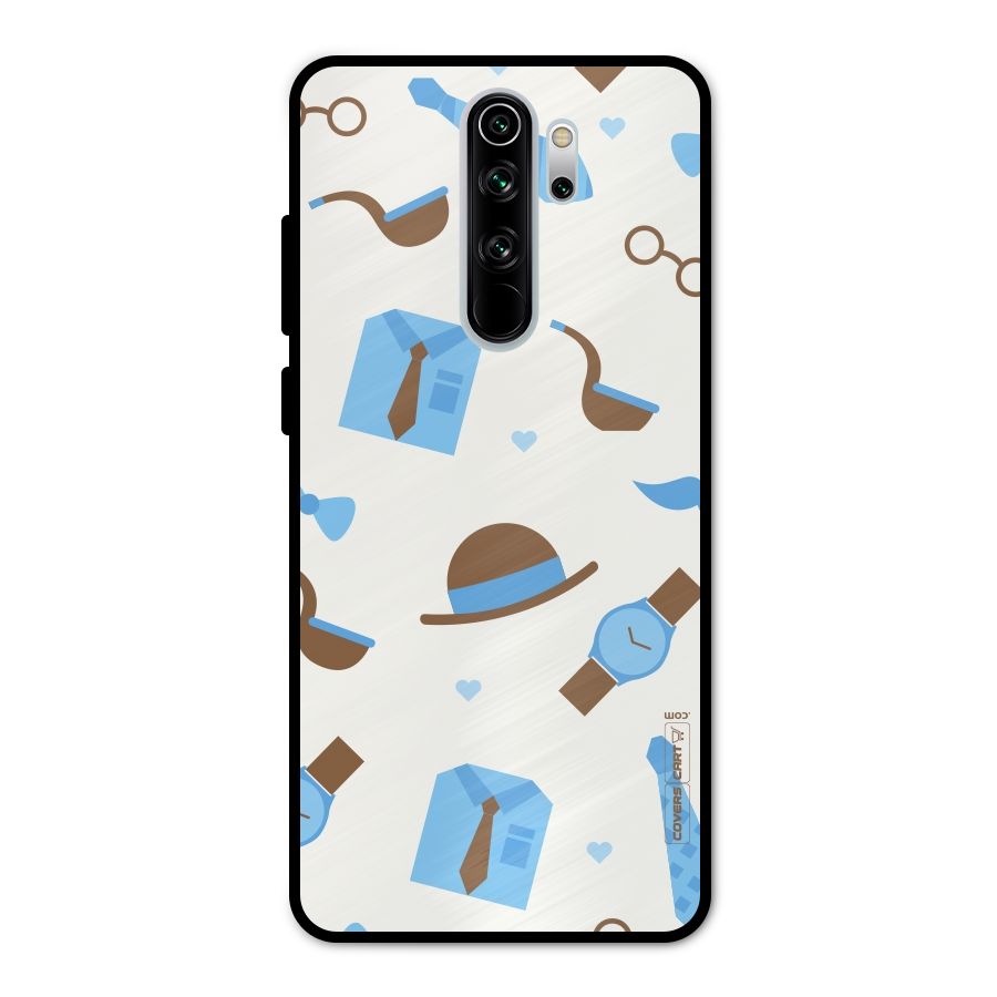 Pipe Hat Watch Pattern Metal Back Case for Redmi Note 8 Pro