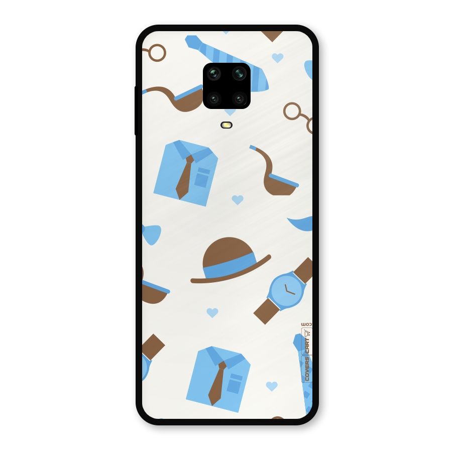 Pipe Hat Watch Pattern Metal Back Case for Redmi Note 9 Pro Max