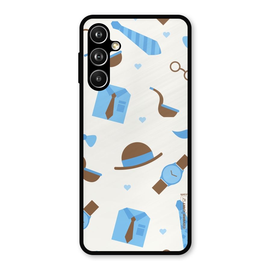 Pipe Hat Watch Pattern Metal Back Case for Samsung Galaxy M54