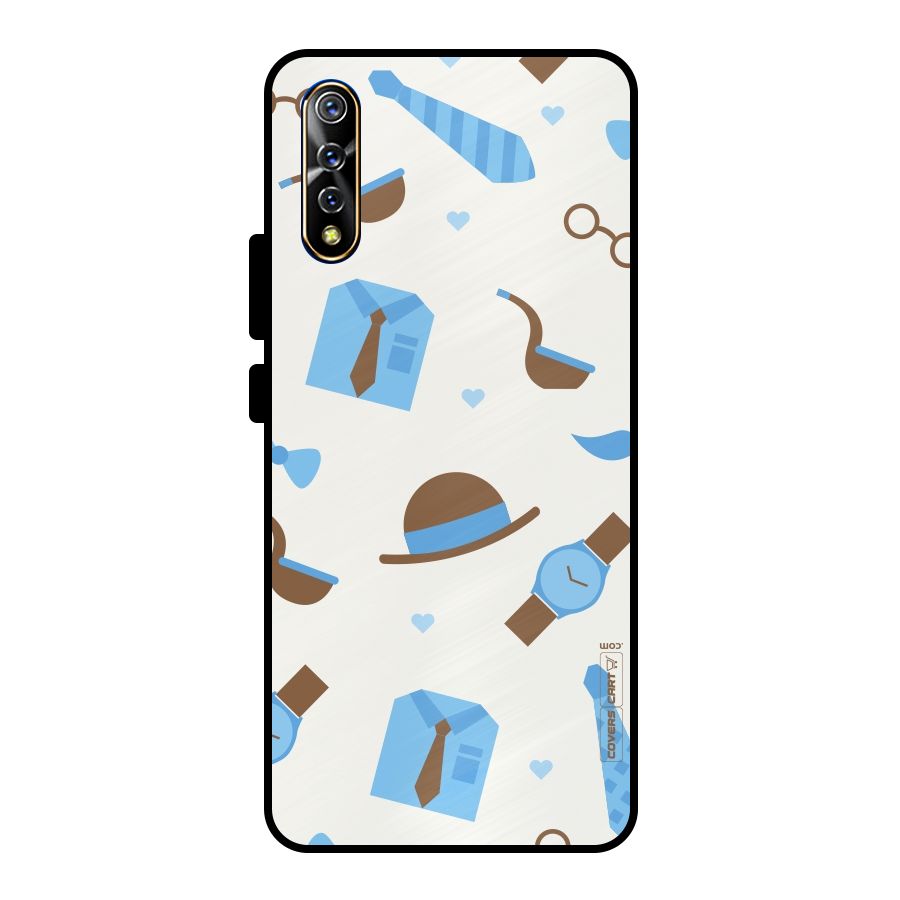 Pipe Hat Watch Pattern Metal Back Case for Vivo S1