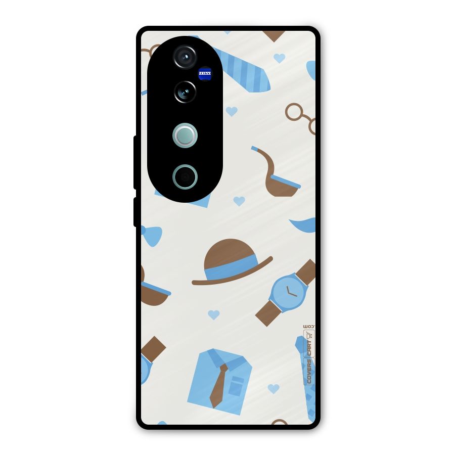 Pipe Hat Watch Pattern Metal Back Case for Vivo V40