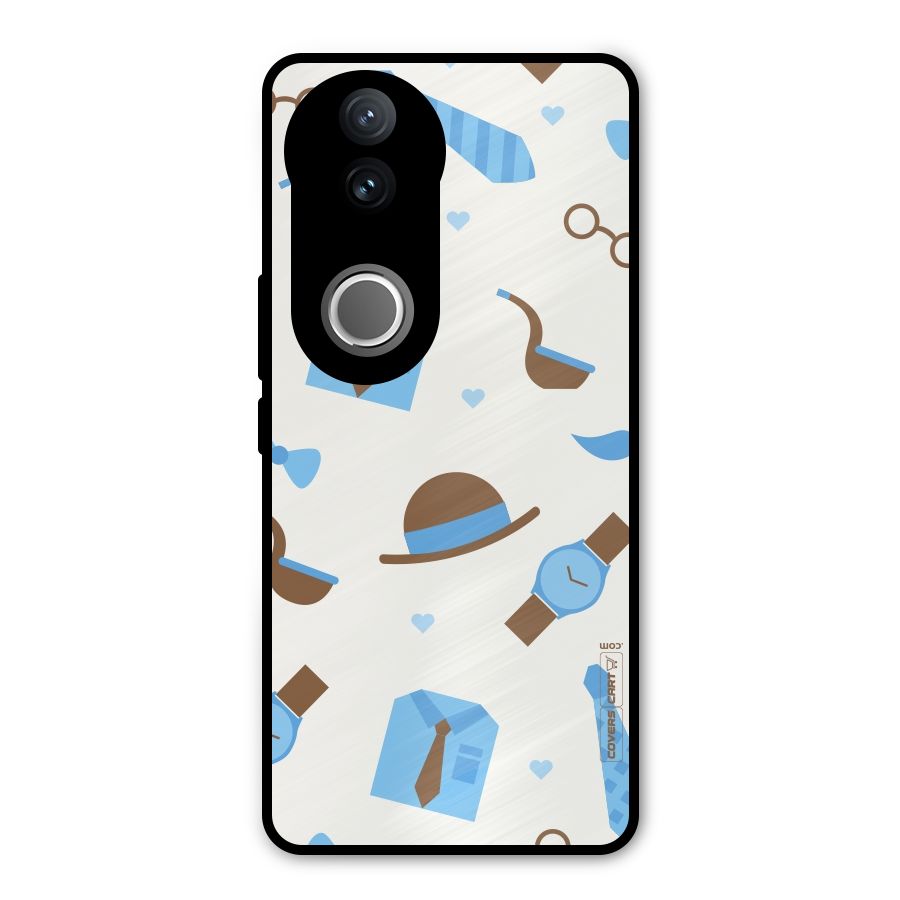 Pipe Hat Watch Pattern Metal Back Case for Vivo V50e