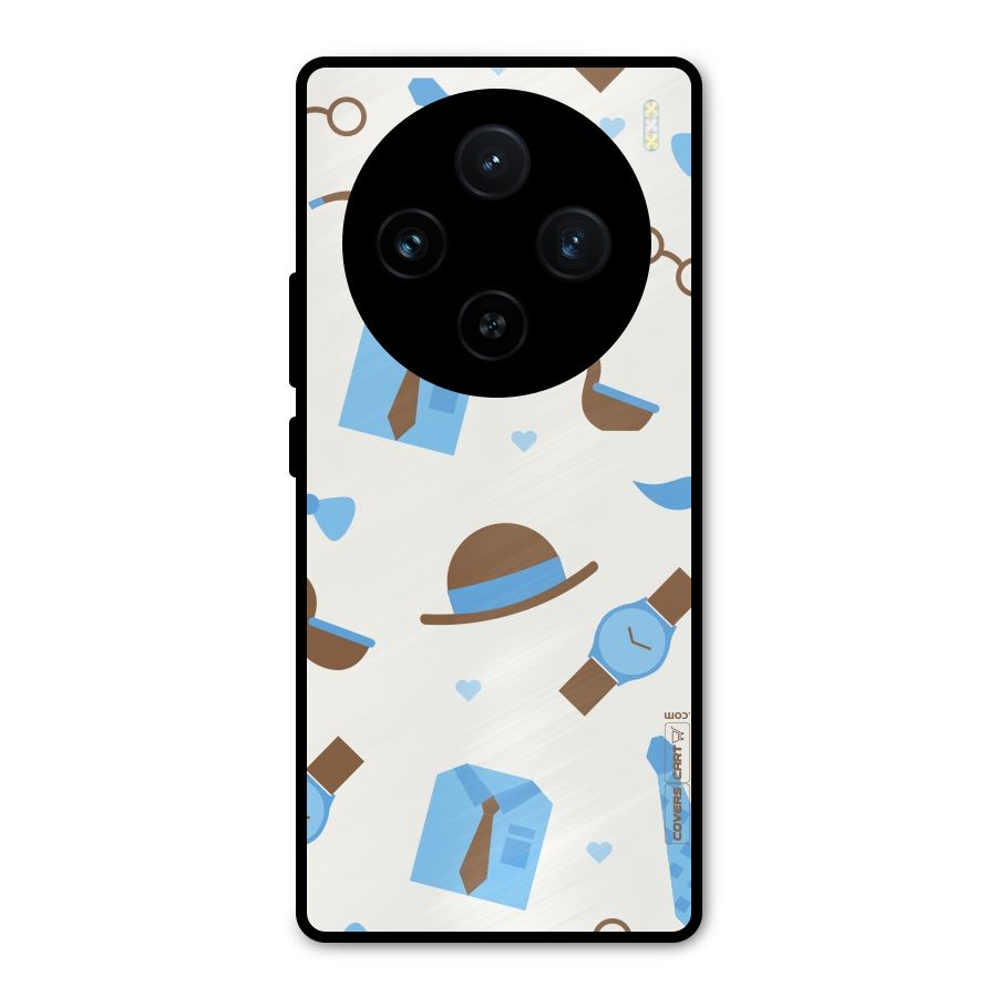 Pipe Hat Watch Pattern Metal Back Case for Vivo X100