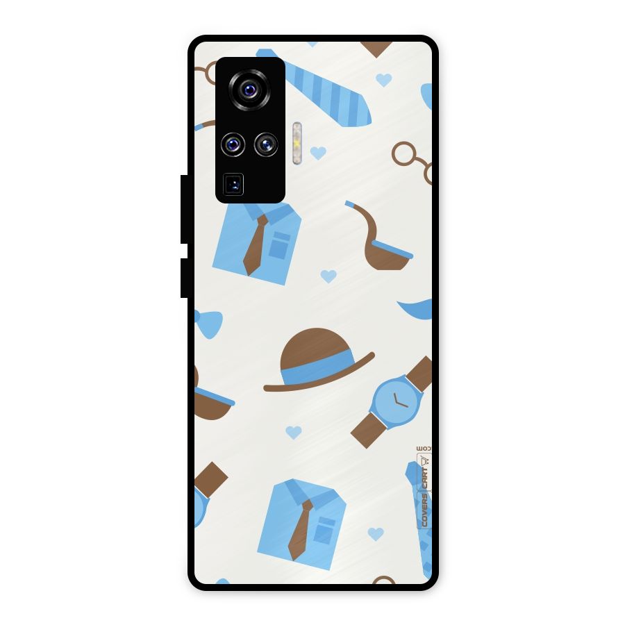 Pipe Hat Watch Pattern Metal Back Case for Vivo X50 Pro