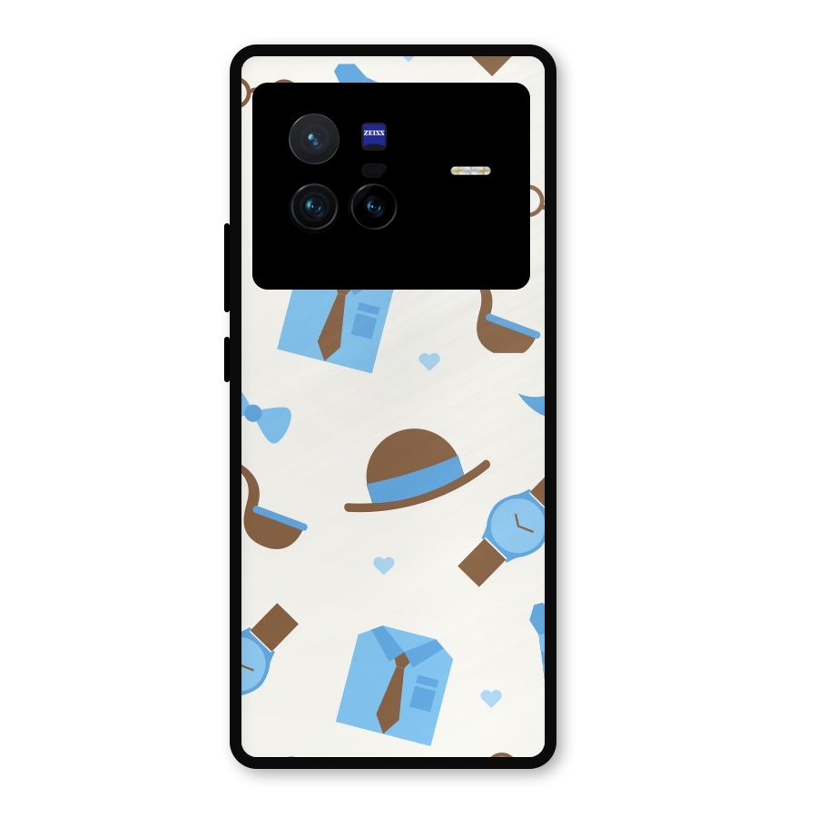 Pipe Hat Watch Pattern Metal Back Case for Vivo X80