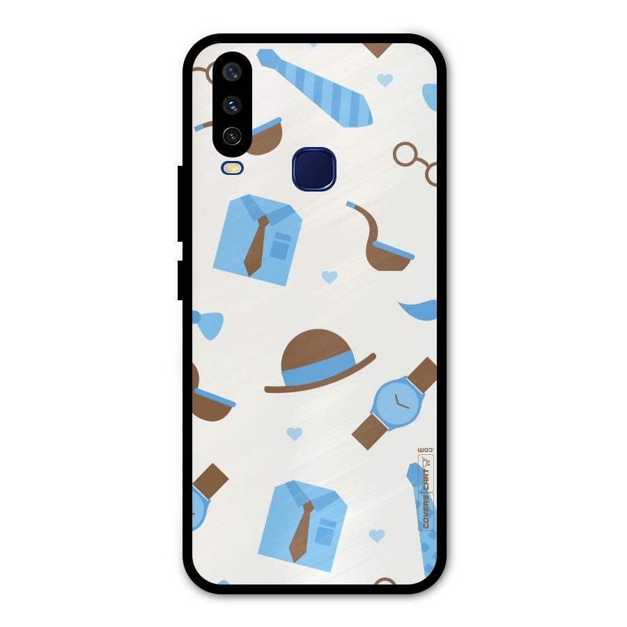 Pipe Hat Watch Pattern Metal Back Case for Vivo Y12