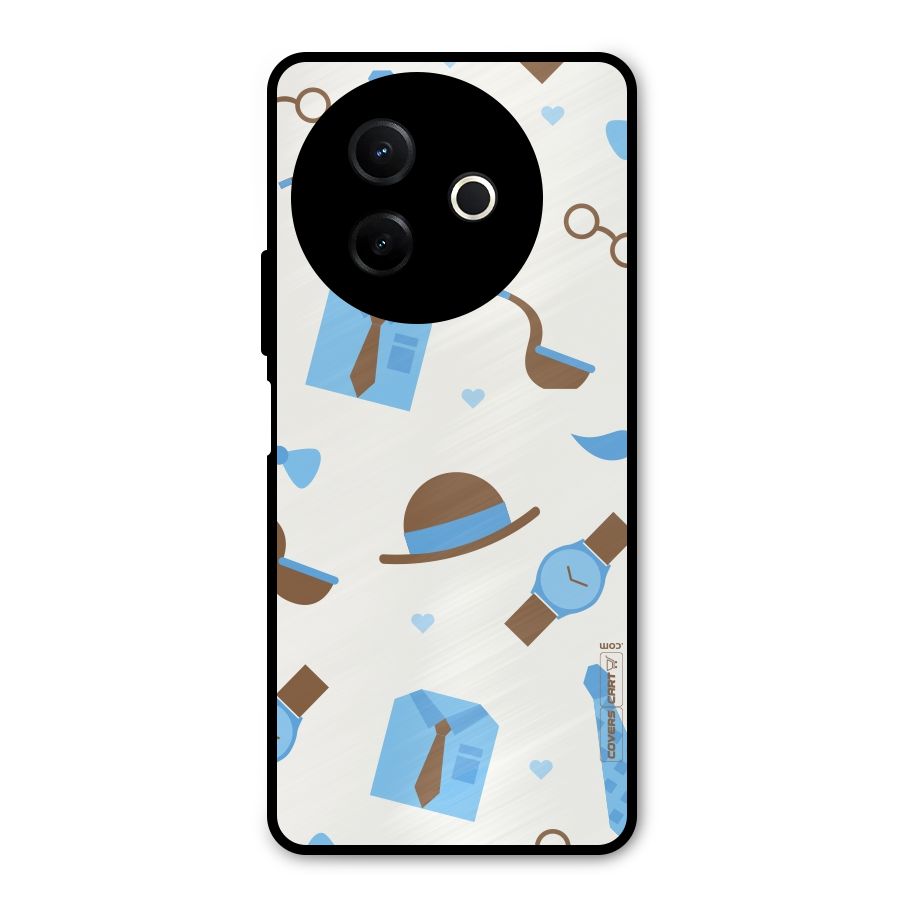 Pipe Hat Watch Pattern Metal Back Case for Vivo Y39