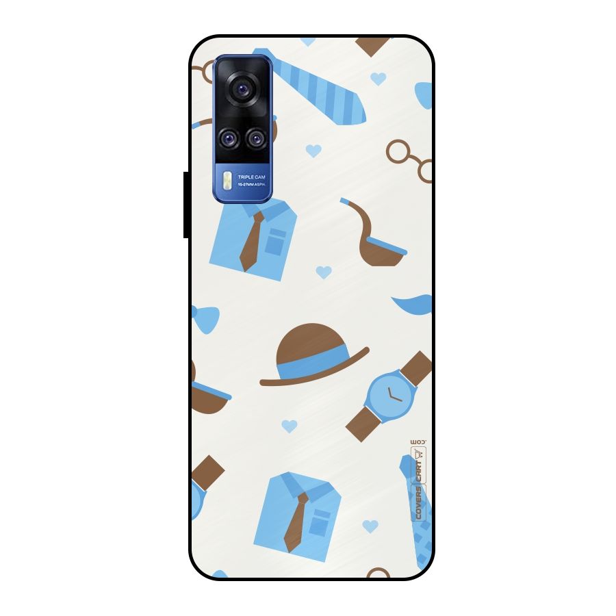 Pipe Hat Watch Pattern Metal Back Case for Vivo Y51