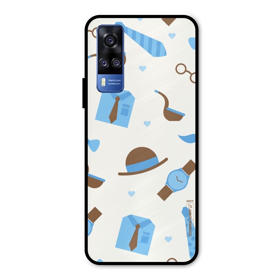 Pipe Hat Watch Pattern Metal Back Case for Vivo Y51A