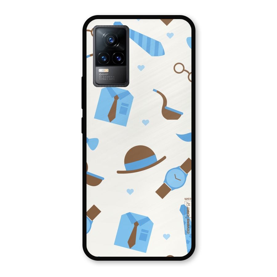 Pipe Hat Watch Pattern Metal Back Case for Vivo Y73