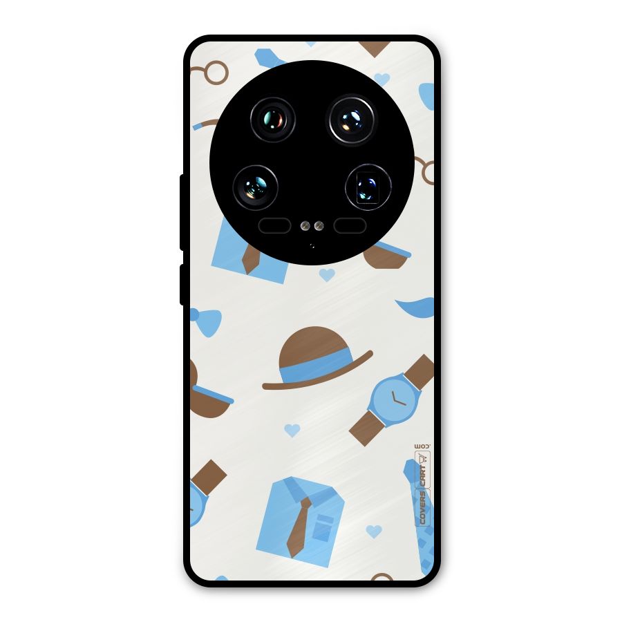 Pipe Hat Watch Pattern Metal Back Case for Xiaomi 14 Ultra