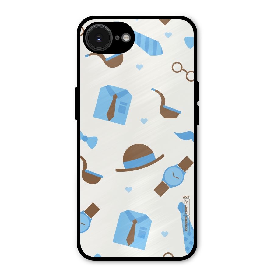 Pipe Hat Watch Pattern Metal Back Case for iPhone 16e