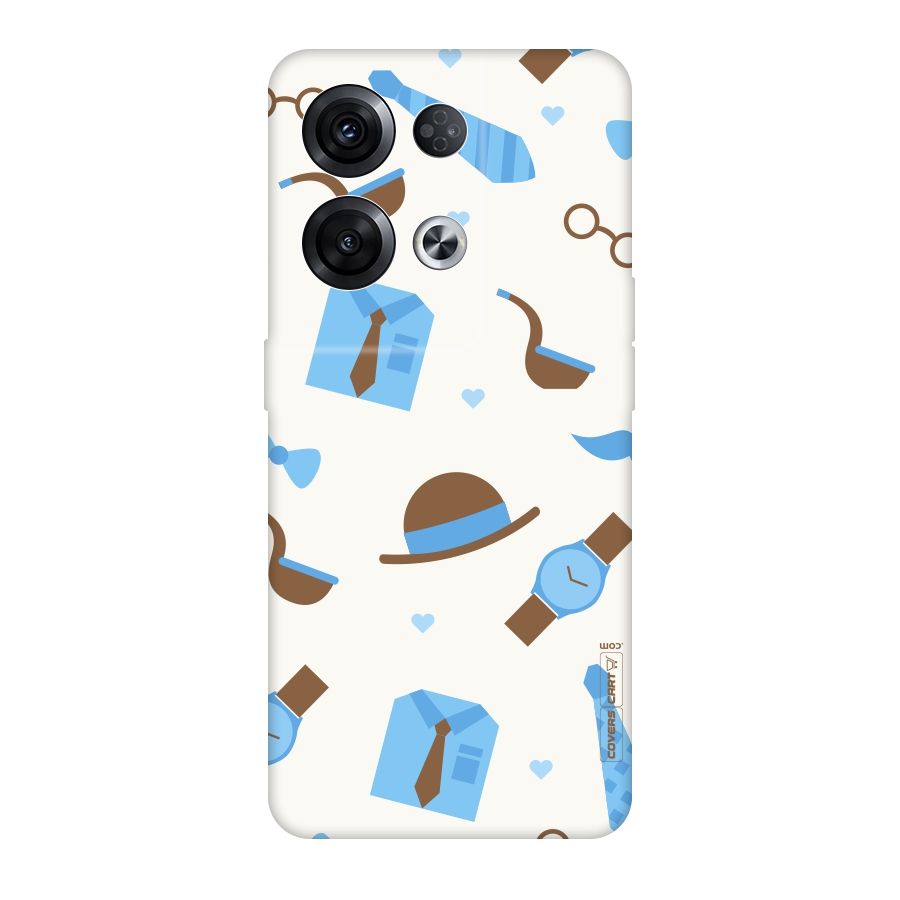 Pipe Hat Watch Pattern Original Polycarbonate Back Case for Oppo Reno8 Pro 5G