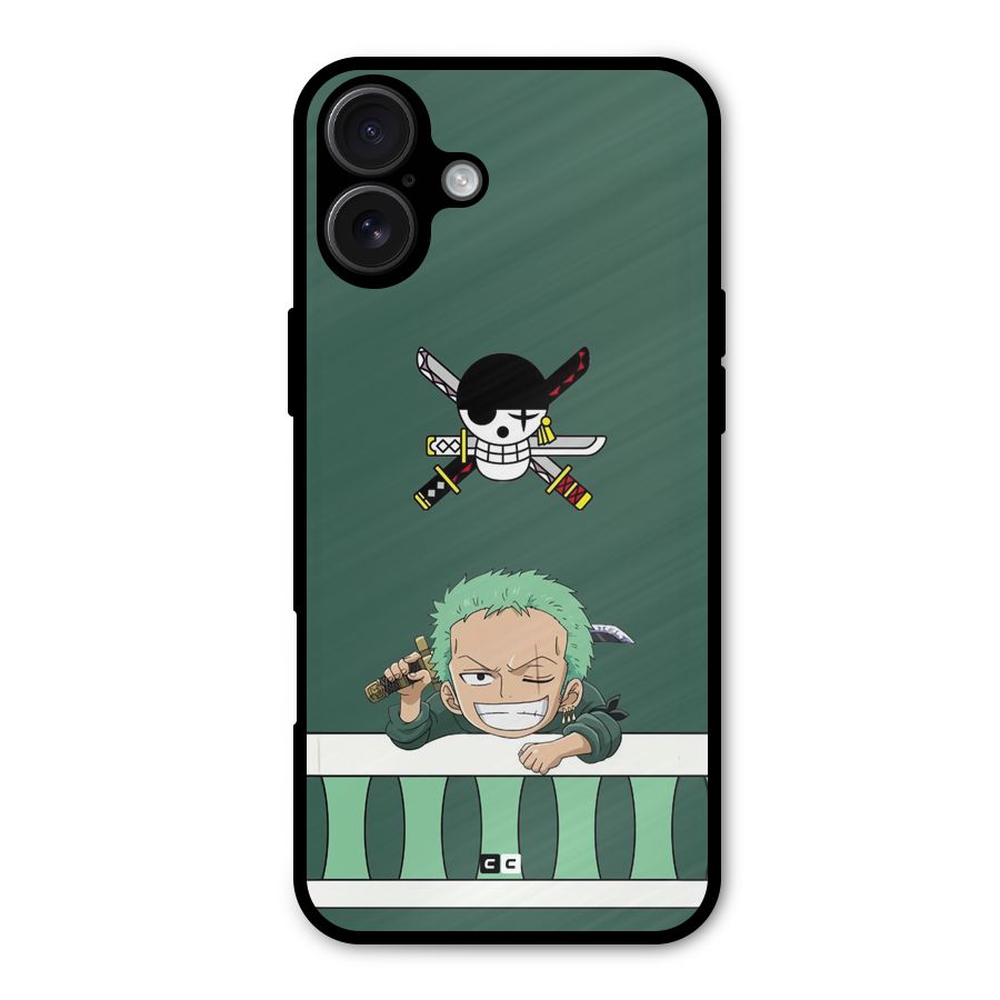 Pirate Hunter Zoro Metal Back Case for iPhone 16 Plus