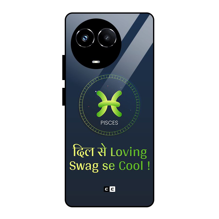 Pisces Swag Glass Back Case for Realme 11X