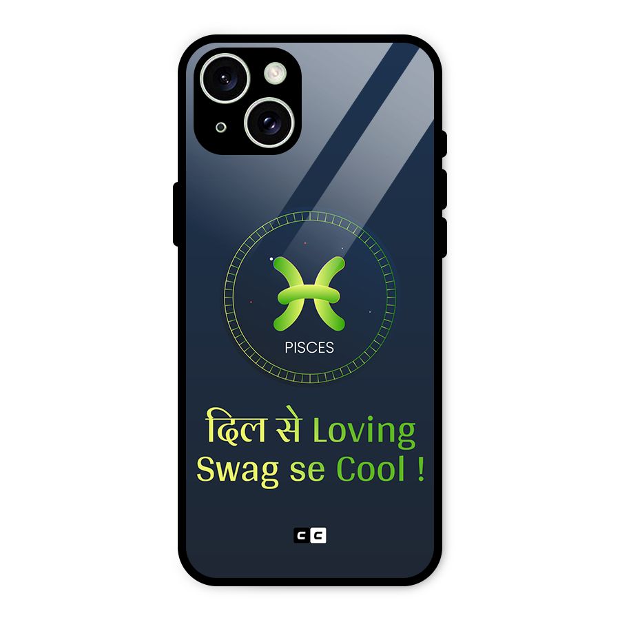 Pisces Swag Glass Back Case for iPhone 15 Plus