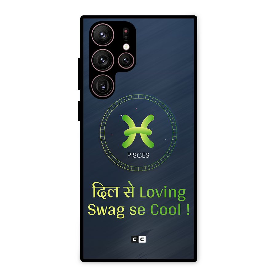 Pisces Swag Metal Back Case for Galaxy S22 Ultra 5G