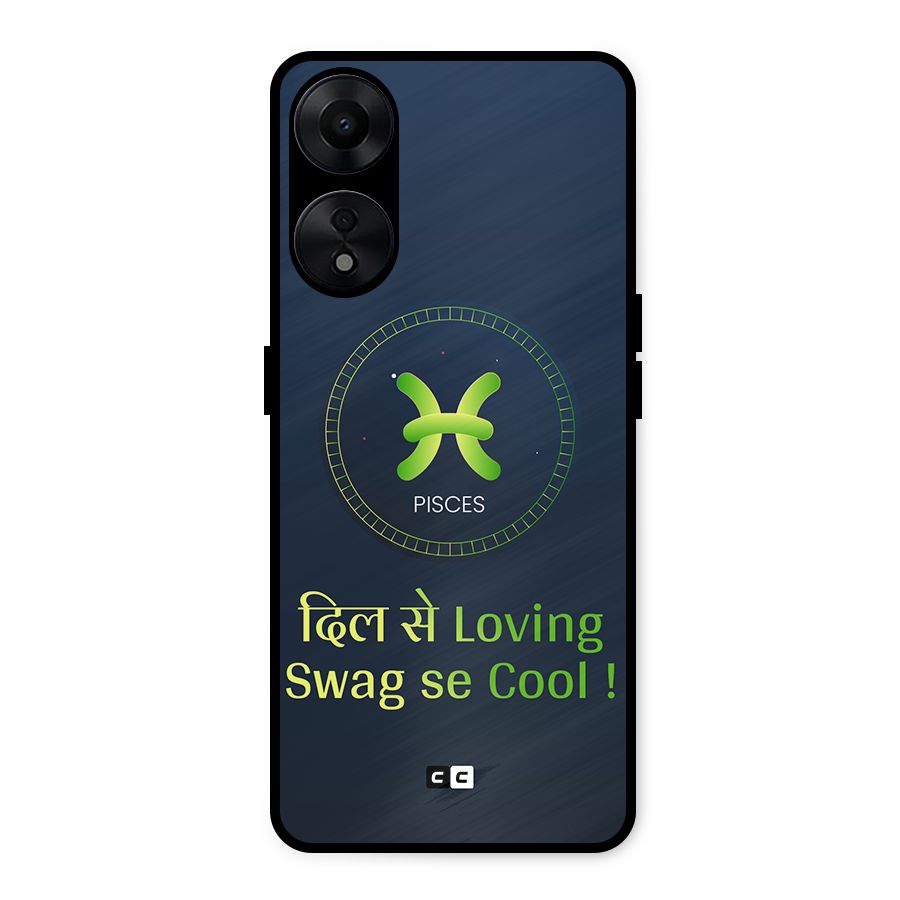 Pisces Swag Metal Back Case for Oppo A78 5G
