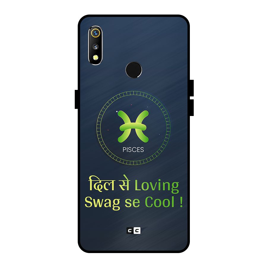 Pisces Swag Metal Back Case for Realme 3i