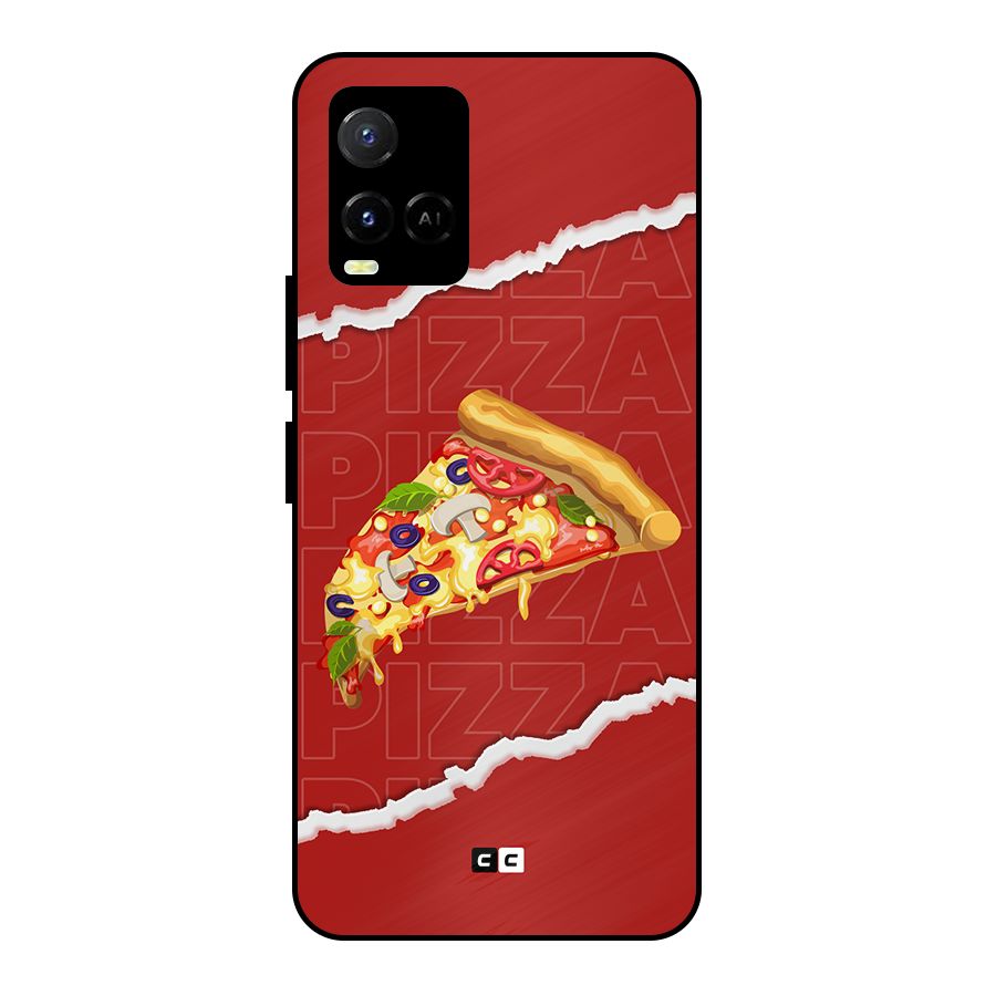 Pizza Lover Metal Back Case for Vivo Y21A