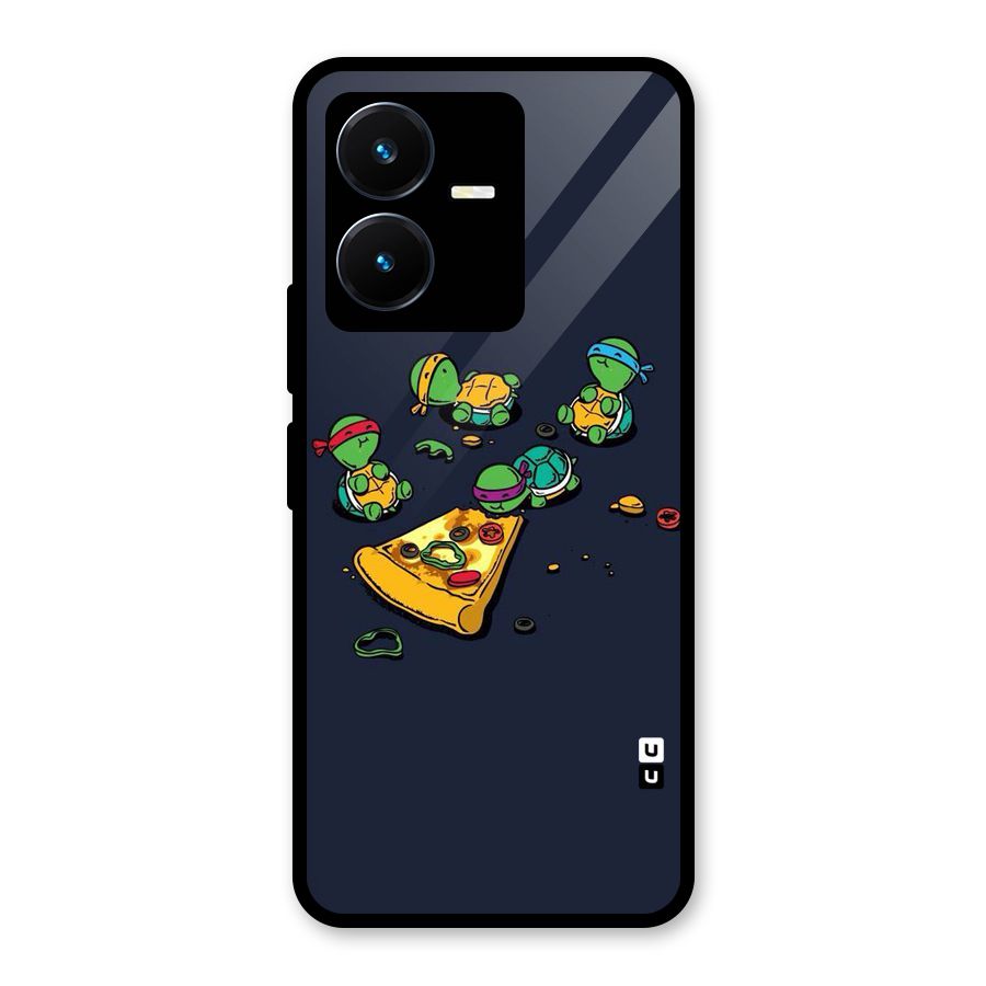 Pizza Overload Glass Back Case for Vivo Y22s