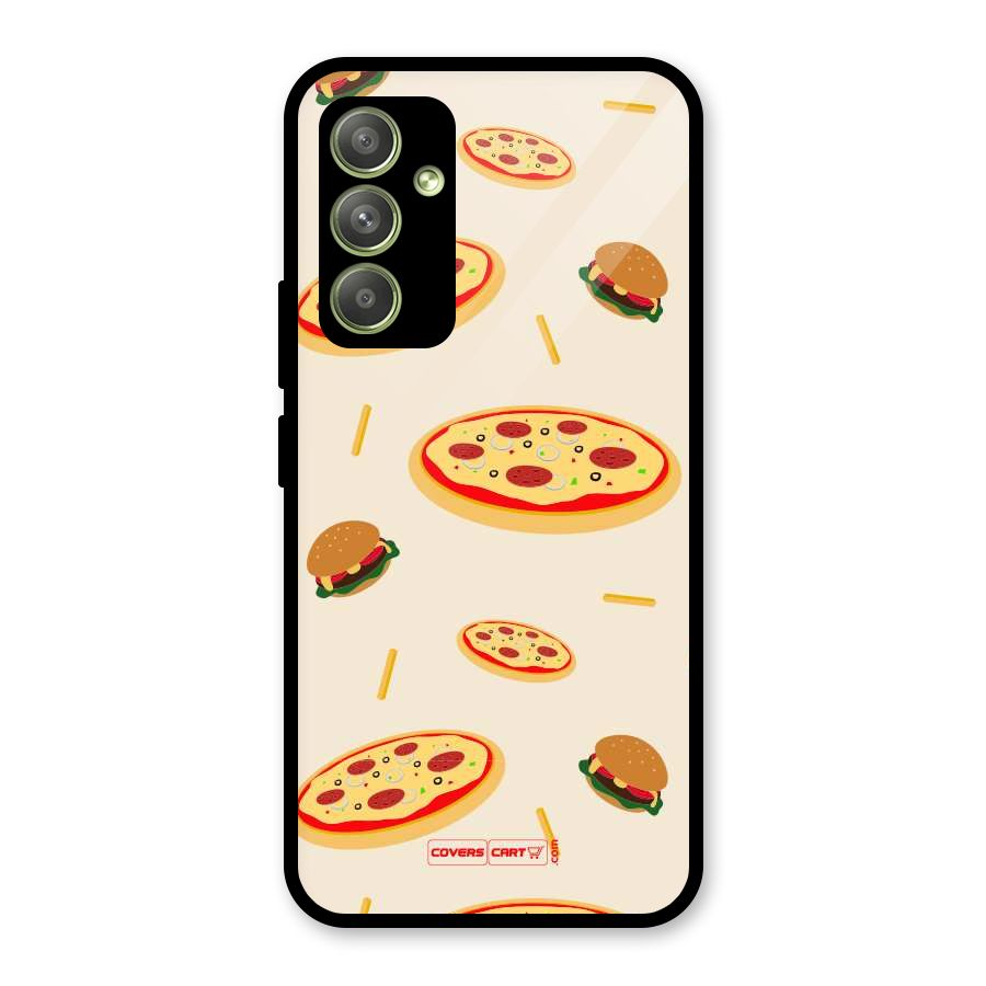 Pizza and Burger Love Glass Back Case for Galaxy A54