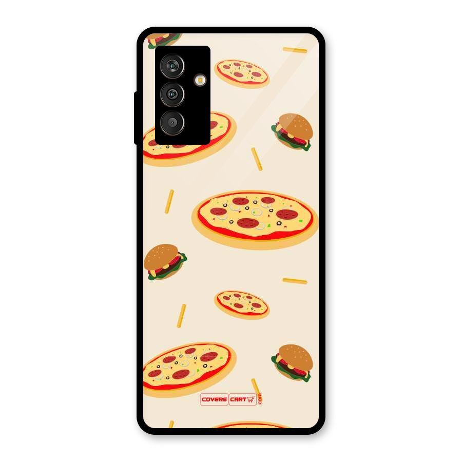 Pizza and Burger Love Glass Back Case for Galaxy M13