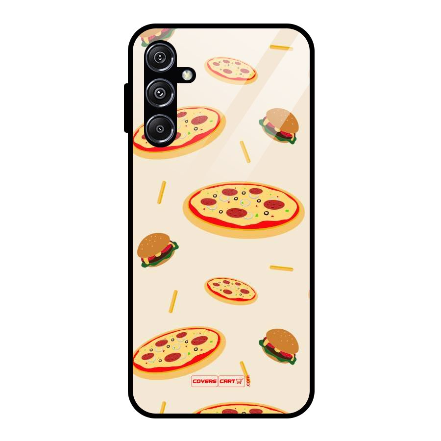 Pizza and Burger Love Glass Back Case for Galaxy M34 5G