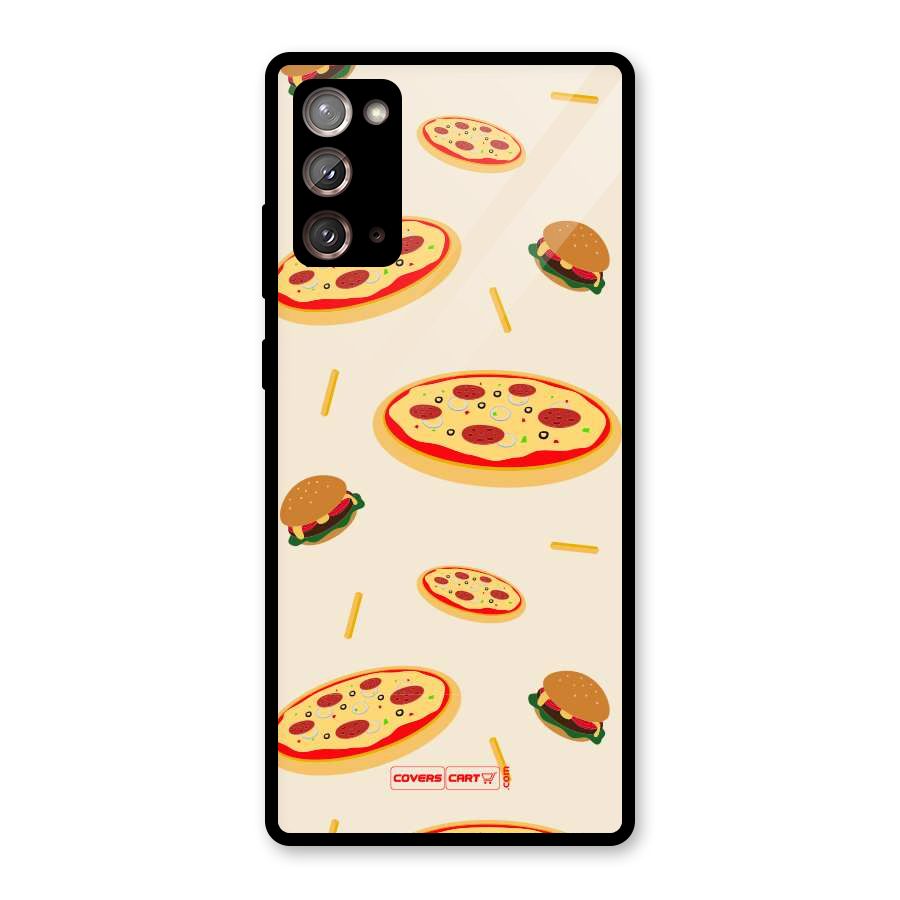 Pizza and Burger Love Glass Back Case for Galaxy Note 20