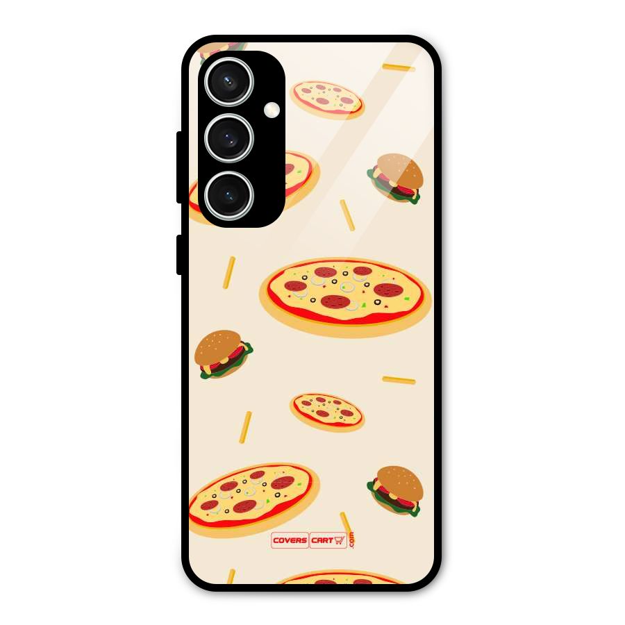 Pizza and Burger Love Glass Back Case for Galaxy S23 FE